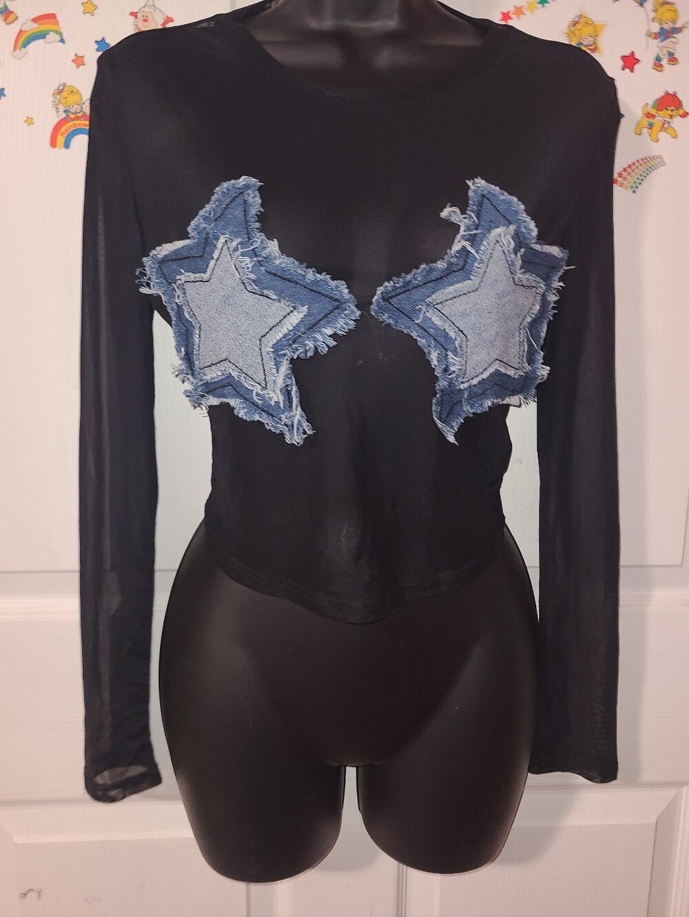 Sheer Star Bust Long Sleeve Top